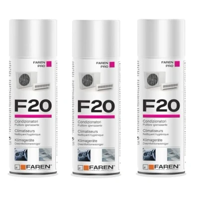 Imagen de Faren Limpiador higienizante, desinfectante F20 en aerosol, transparente, botella aerosol de 400 ml, cód. 79794, 3 unidades