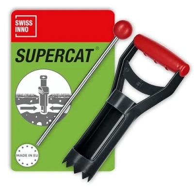 Imagen de SWISSINNO Kit de instalación para trampa topos y topillos SuperCat, Sonda localizadora túneles 25 cm cortador borde dentado orificio 6 diámetro, Fácil usar, x1