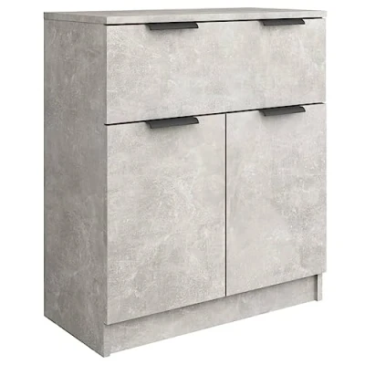 Imagen de vidaXL Aparador Armario Auxiliar Alacena Mesa Consola Entrada Pasillo Vestíbulo Recibidor Mueble de Madera Contrachapada Gris Hormigón 60x30x70 cm