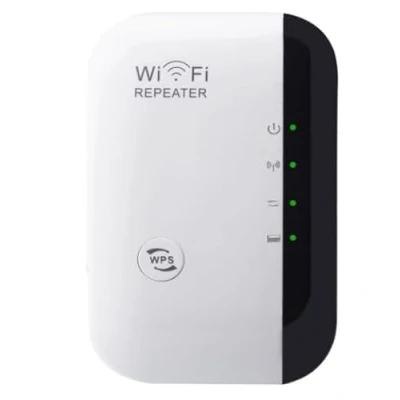 Imagen de Repetidor WiFi, 300Mbps Extensor Amplificador WiFi 2.4GHz con Repertidor/Ap Modo y la función WPS, Señal de Red Puerto Ethernet e Interfaz Alimentación