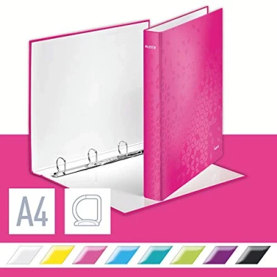 Imagen de Leitz Carpeta archivadora de 4 anillas, tamaño A4, color Fucsia metallizzato No