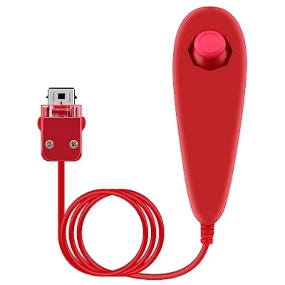 Imagen de OSTENT Mando Nunchuck con Cable Basado en el Movimiento para Nintendo Wii Console Videojuegos Color Rojo