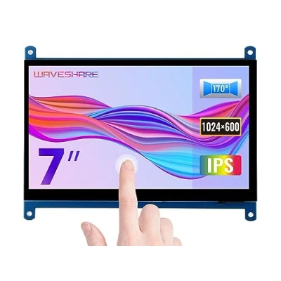 Imagen de Waveshare 7 Inch Display for Raspberry Pi 4 Capacitive Touchscreen HDMI LCD (C) 1024x600 Resolution IPS with 170 View Angle Support All Pi/Windows 10/8.1/8/7 PC Monitor