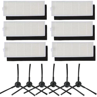 Imagen de Kit de recambios para Robot Aspirador ILIFE A6 A4 A4s 6 Filtros Hepa, Esponja, Cepillos Laterales (Izquierdo + Derecho), Accesorios, 18 pzs