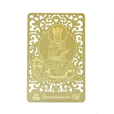 Imagen de juanxian Feng Shui Bodhisattva para dragón y serpiente (Samantabhadra impreso tarjeta dorada W4120