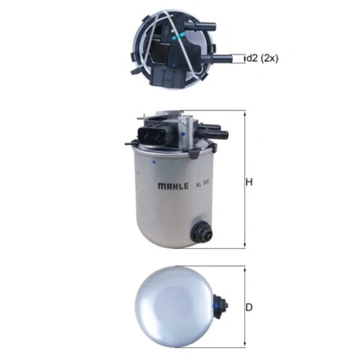 Imagen de MAHLE ORIGINAL KL 909 Filtro Combustible de tubería 10 10,0 NISSAN: Qashqai / Qashqai+2 I, I Van