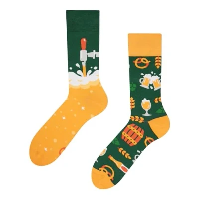 Imagen de Dedoles Calcetines Unisex Hombre Mujer y Niños Algodón muchos diseños divertidos diferente izquierda derecha, color: Verde, diseño: Cervecería, tamaño: 35 38