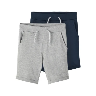 Imagen de Name it 2P Shorts para niños, Talla: 1.5 2a, Grey melange