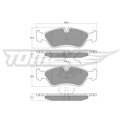 Imagen de TOMEX brakes TX 10 68 Juego de pastillas freno Eje delantero preparado para indicador desgaste OPEL: Astra F CC, Kadett E Vectra A Berlina