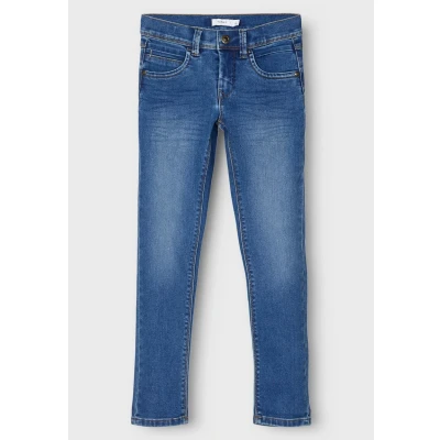 Imagen de Name it Nkmsilas PANT Vaqueros pitillo para niños, Talla: 98, Medium blue denim