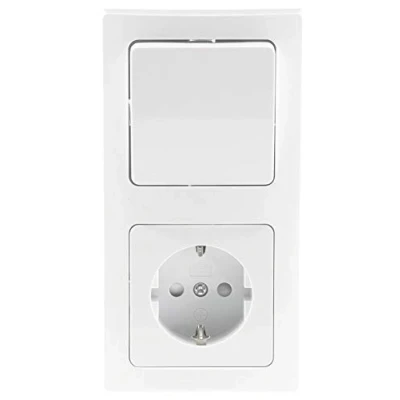 Imagen de Delphi Toma de Corriente con Interruptor luz, Marco Doble, 230 V, combinación 2 vías, Cambio, cómodo, Conector sujeción