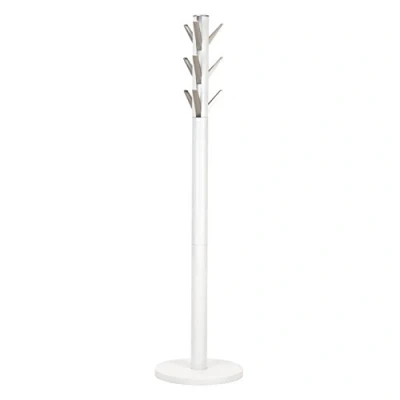 Imagen de Umbra Flapper Perchero con 9 ganchos abatibles, Madera de caucho, Blanco