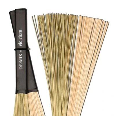 Imagen de Vic FIrth RE MIX Cepillos de Tambor Paquete combinado 2 pares Hierba Africana and Tacos madera abedul