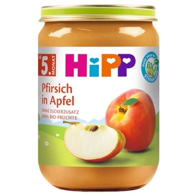 Imagen de Hipp melocotón con manzanas, 6 unidades) (6 x 190 g)