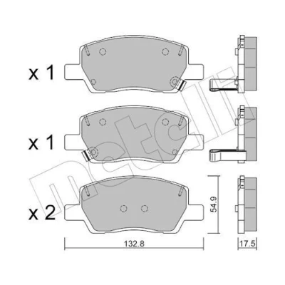Imagen de METELLI 22 1296 0 Juego de pastillas freno con avisador acústico desgaste HYUNDAI: i10 III Hatchback