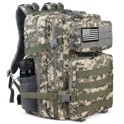 Imagen de Zavothy Mochila Tácticas Militar Viaje 45L Gran Capacidad Mochilas Hombre Molle Senderismo al aire libre, Camping, Trekking, Acampada, Viajes, Camuflaje