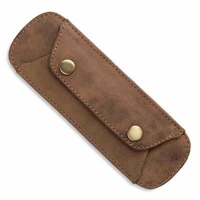 Imagen de LEABAGS Almohadilla de hombro cuero búfalo genuino Aspecto vintage Correa para bolsas con superficie antideslizante 18x6cm Marrón Medio Natural