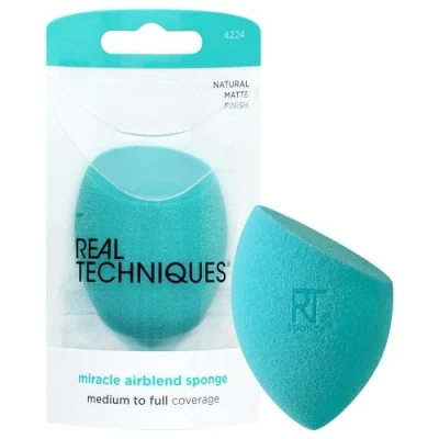 Imagen de Real Techniques Miracle Airblend Sponge, esponja para mezclar maquillaje, bases líquidas y en crema