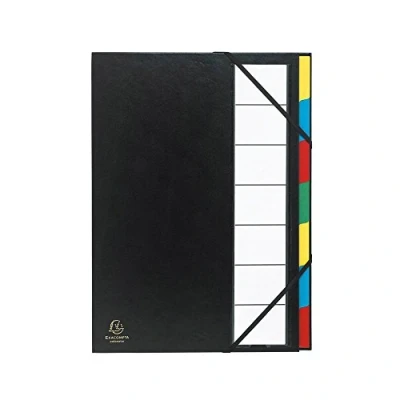 Imagen de Exacompta 237810 Clasificador con tapa dura, 7 posiciones, color negro