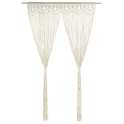 Imagen de vidaXL Cortina de Macramé Persiana Translúcida Ventana Pared Puerta Colgante Separador Ambientes Hogar Decoración Algodón 140x240 cm