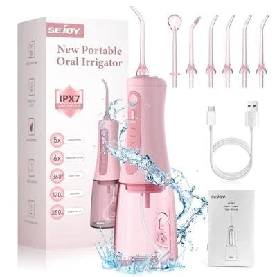 Imagen de irrigador dental inalámbrico, eléctrico, oral dental, limpieza para recargable, bucal de viaje el hogar y la oficina