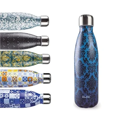 Imagen de IBILI Botella termo baroque blue 500, Acero Inoxidable 18/10, Doble pared, Reutilizable