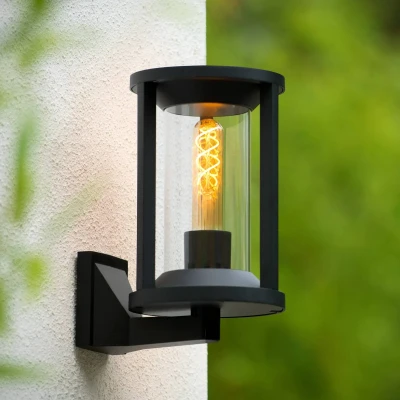 Imagen de LUCIDE CADIX Lámpara de pared Fuera 1xE27 IP65 Negro