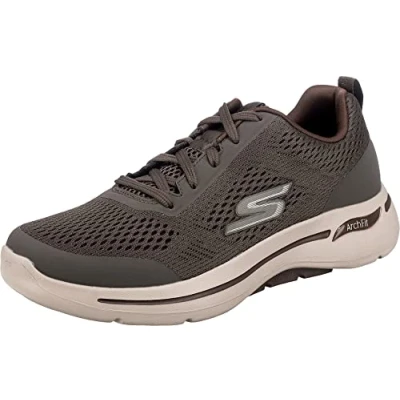 Imagen de Skechers Go Walk Arch Fit Idyllic, Zapatillas Hombre, Ribete Sintético Textil Color Topo, 44.5 EU