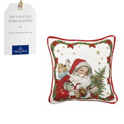Imagen de Villeroy &amp; Boch Toy&#039;s Fantasy Cojín Tapiz Reversible, Almohada, Papá Noel, Multicolor, 45 x 6,5 cm, algodón, Lavable a máquina