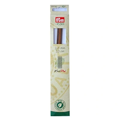 Imagen de Prym Strumpfstricknadeln Natural Farbig 20 cm 2,00 mm Agujas de Tejer, Madera, Multicolor, 2