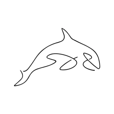 Imagen de tatuaje de delfines Inkster® temporal con certificación cosmética la UE impermeable + vegano revolucionario 2 semanas