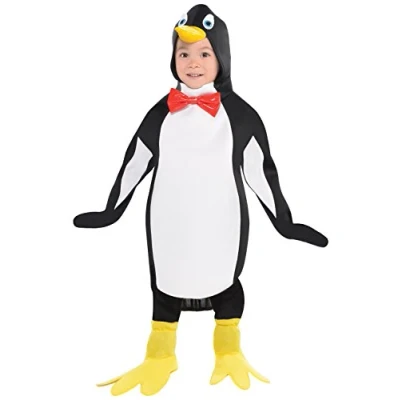 Imagen de amscan 847160 Disfraz de pingüino para niños y niñas 12 a 14 años, color negro blanco