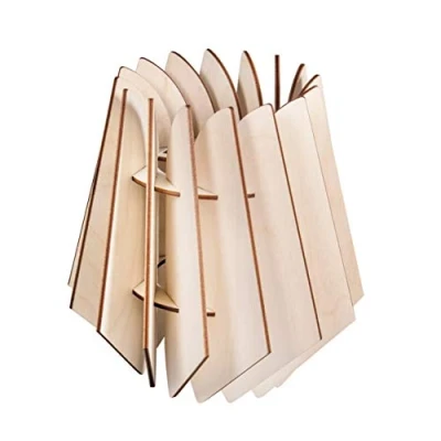 Imagen de Rayher Lámpara madera lamas Oslo, 18,5x18,5x20 cm, personalizable, lampara pie o colgante, 62899505