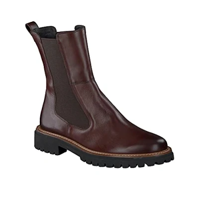 Imagen de Paul Green Mujer Botines 9836, señora Botas Chelsea Ancho: Normal (WMS),Medias Botas,botín,Bota de Deslizamiento,Braun (Black),38 EU / 5 UK