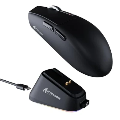 Imagen de ATTACK SHARK G3PRO Gaming Mouse with Magnetic Charging Dock, PixArt PAW3311 Sensor, BT/2.4G Wireless/Wired Mouse, 25000 dpi, Gamer Mice for Win11/Xbox/PS/Mac (Black)