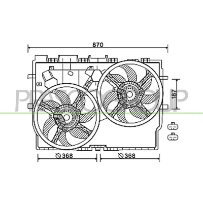 Imagen de PRASCO FT930F001 Ventilador de Radiador 368 FIAT: Ducato III Furgón, Bus, Camión plataforma / Chasis