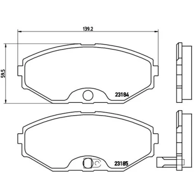 Imagen de BREMBO P 56 045 Juego de pastillas freno con avisador acústico desgaste sin accesorios NISSAN: Maxima V QX Berlina