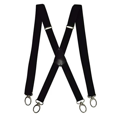 Imagen de Olata Tirantes Finos Unisex en X. Con Clips de Mosquetón 2.5 cm. Negro