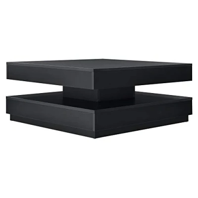 Imagen de [en.casa] Mesa de Centro 76 x 38 cm Salón Auxiliar con Almacenamiento Mesita té café Negro
