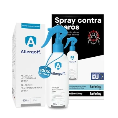 Imagen de Allergoff Antiacaros Spray 400ml Para Colchon, Cama y Textiles Producto Anti Acaros alérgicos Contra alergia Gatos Perros Eliminar los síntomas de