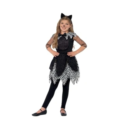 Imagen de Smiffys Disfraz de gata medianoche, Negro, con vestido, cola y diadema orejas gato