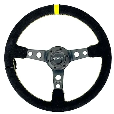 Imagen de OCC MOTOR SPORT VOLANTE SEMIDESPLAZADO MOD. TRACK PIEL VUELTA BRAZOS NEGROS