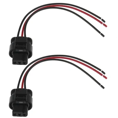 Imagen de OTOTEC 2 Piezas Repuesto Arnés Cable Sensor PDC 3 Pines para Automóvil 3C0973203 1452669 Compatible con VW Audi Conector Enchufe de Estacionamiento