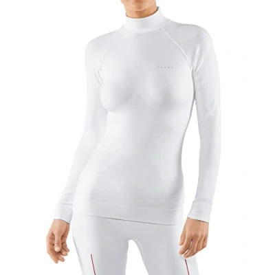 Imagen de FALKE Maximum Warm High Neck W L/S SH hilo funcional secado rápido termo 1 pieza, Capa de base superior Mujer, Blanco (White 2860), M