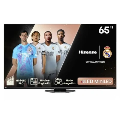 Imagen de TV Mini LED 65&quot; Hisense 65U8NQ, UHD 4K, LED, Smart TV, 144Hz, Hi View, IA, Imax, Dolby VIsion&amp;Atmos, Negro