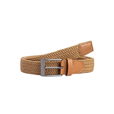 Imagen de Redbridge cinturón elástico para hombre y mujer trenzado unisex, marrón claro, 110 cm