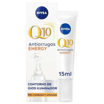 Imagen de NIVEA Q10 antiarrugas Energy contorno de Ojos Iluminador (1 x 12 ml), crema energizante, para el ojos, con puro y vitamina C E