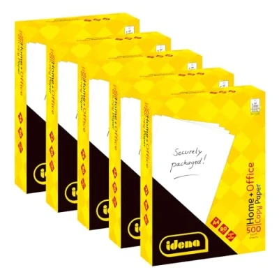 Imagen de Idena 90950 papel para fotocopiadora A4, 5 paquetes de 500 hojas 80 g/m², blanco impresoras láser y inyección tinta