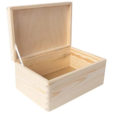 Imagen de Creative DECO Grande Caja Madera Decorativa 30 x 20 14 cm (+/ 1cm) con Tapa Cofre para Decorar Regalo Decoupage Juguetes, Documentos, Objetos, Herramientas EN Bruto SIN LIJAR