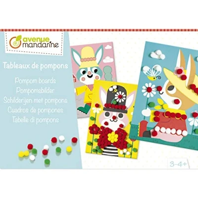 Imagen de Avenue Mandarine KC122C Caja creativa cuadros de pompones con 3 tablas impresas para decorar